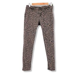 Sanctuary Women's‎ Leopard Print Mid Rise Chino Style Skinny Jeans Size 27